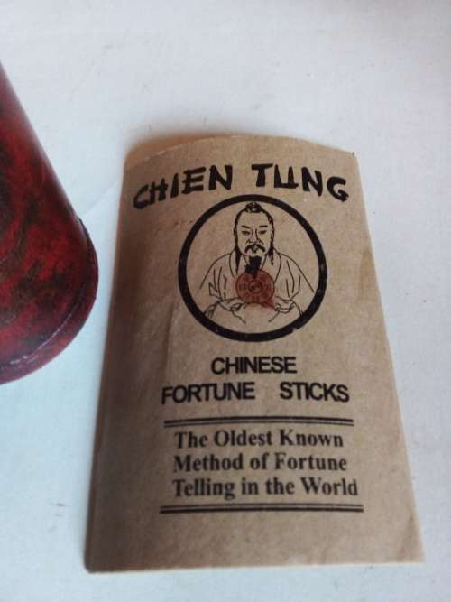 Oriental Fortune Sticks in Decorative Wooden Container