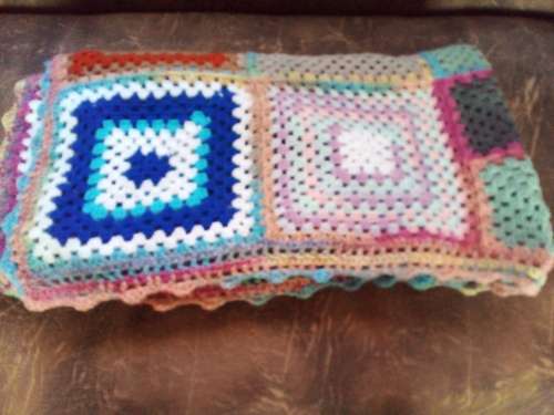 Hand Croquered Wool Blanket 130cm x 115cm