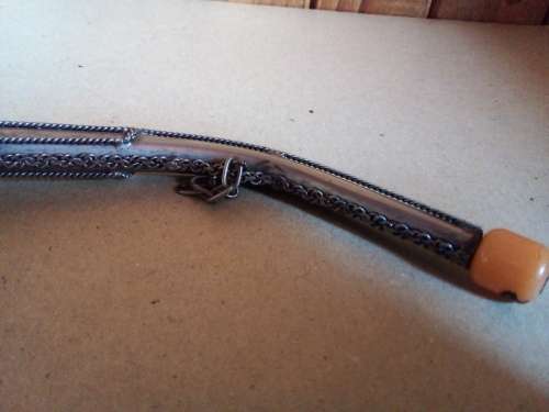 Decorative Long Metal Smoking Pipe with Wood Cup