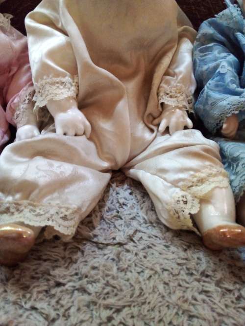 Set of Three Gorgeous Pixie Porcelain Dolls