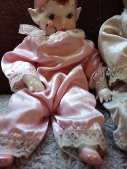 Set of Three Gorgeous Pixie Porcelain Dolls