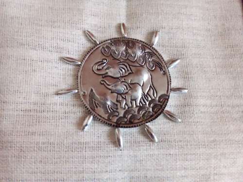 Thailand Wood, Canvass and Light Metal Souvenir Wall Hanging