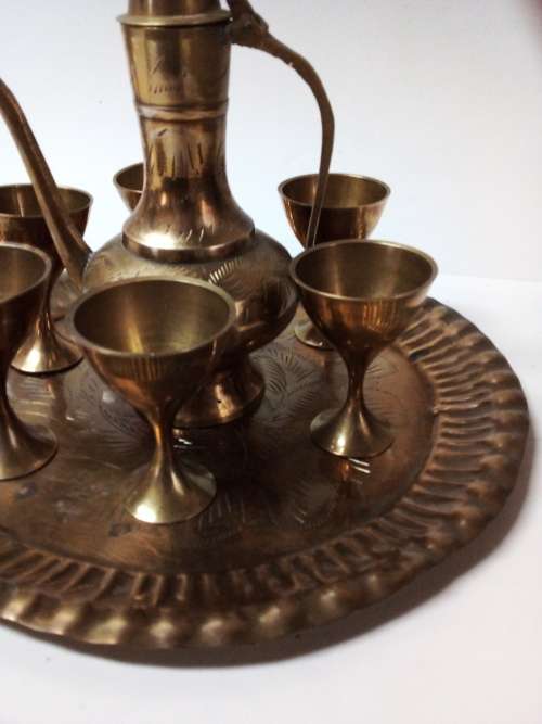 Turkish Pot with Cups and Tray