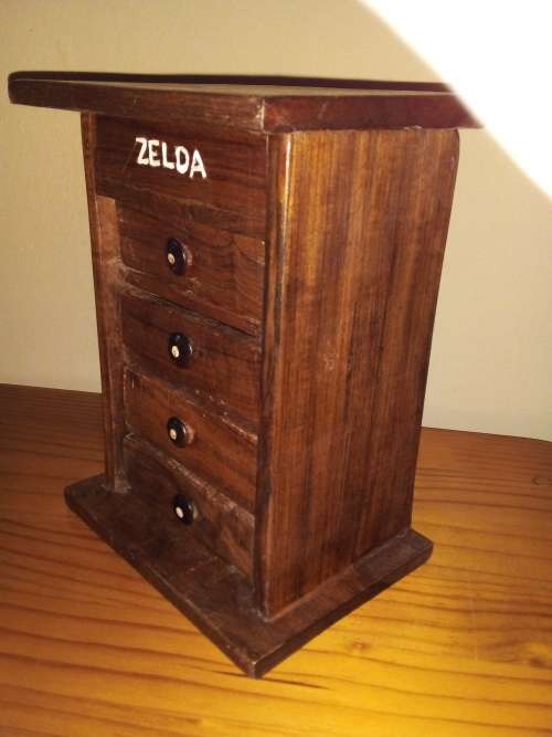 Genuine Wood Hand Carved Small Cabinet with Drawers