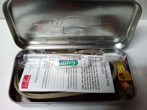 As New Swiss Airlines Travel Kit in Tin