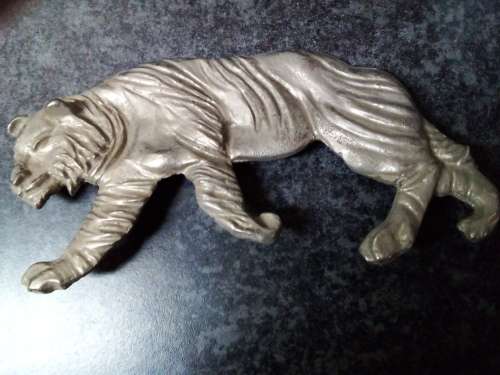 Large Solid Tiger Shaped Metal Belt Buckle