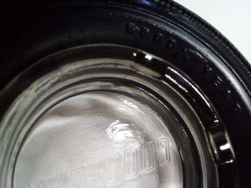 Good Year Glass Ashtray with Tyre Frame