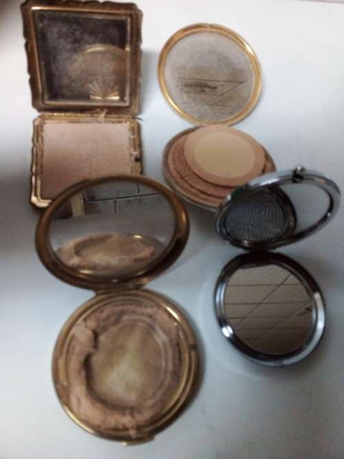 Three Old Powder Compactors and One Other