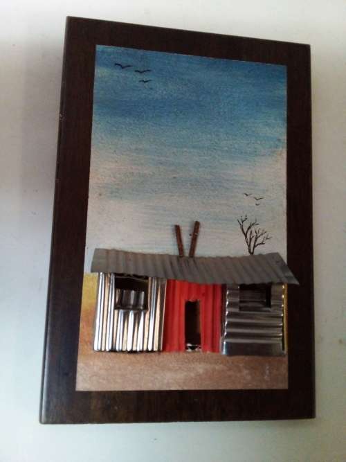 Small Tin Shack Wall Hanging Art