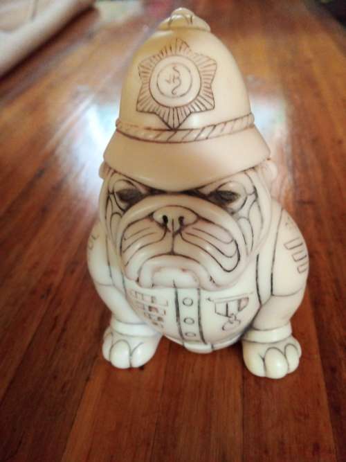 John Biccard Bobby Bulldog Crushed Marble Figurine