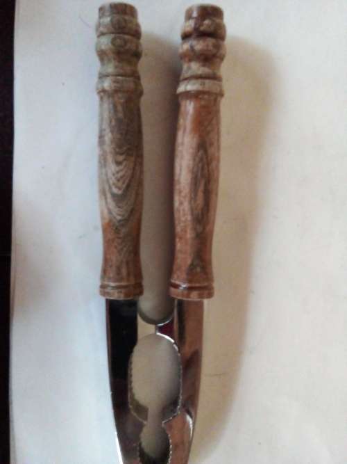 Solid Metal Nutcracker with Wood Type Handles