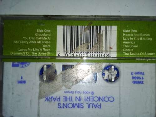 1991 Paul Simon Concert in the Park Cassette Tapes