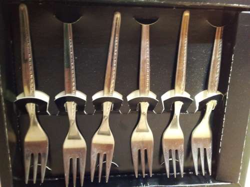 Set of Six Vintage S/S 18/8 Cake Forks