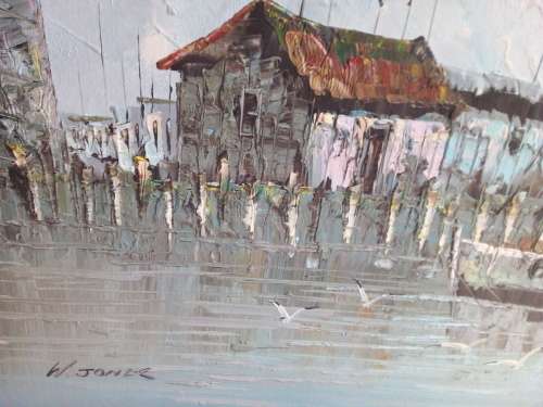 Large Seascape Oil Painting - British Artist W. Jones