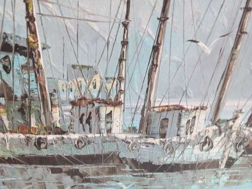 Large Seascape Oil Painting - British Artist W. Jones