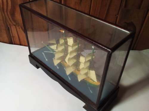 Small Display Case with Model Ship