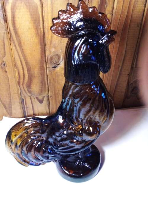 Solid Amber Glass Chicken Shaped Decanter/Bottle
