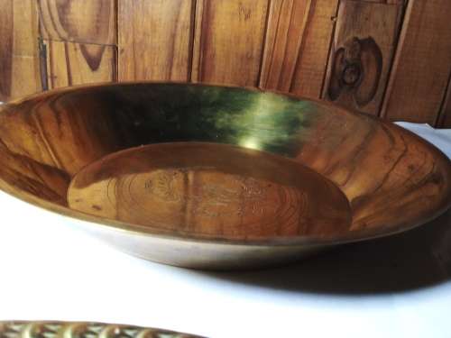 Engraved Brass Bowl - Ideal for Pot Plant