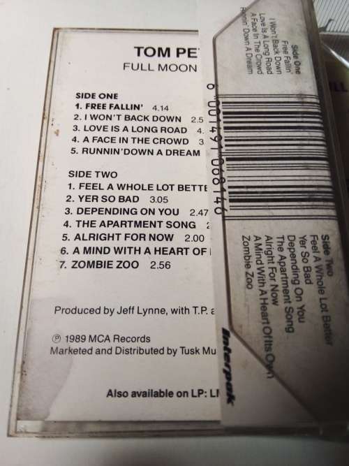 Tom Petty - Full Moon Fever Music Cassette Tape