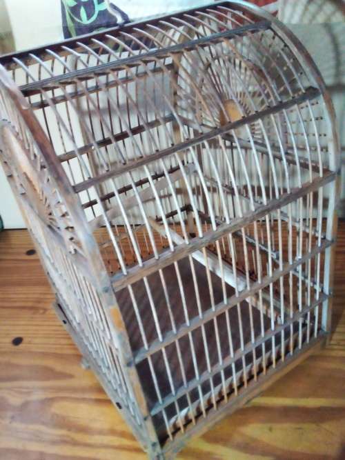Old Bamboo Dome Shaped Bird Cage (S34)