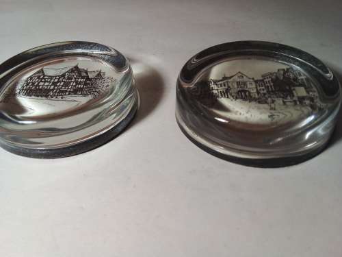 Two Glass Paperweights - Images of Shrewsbury