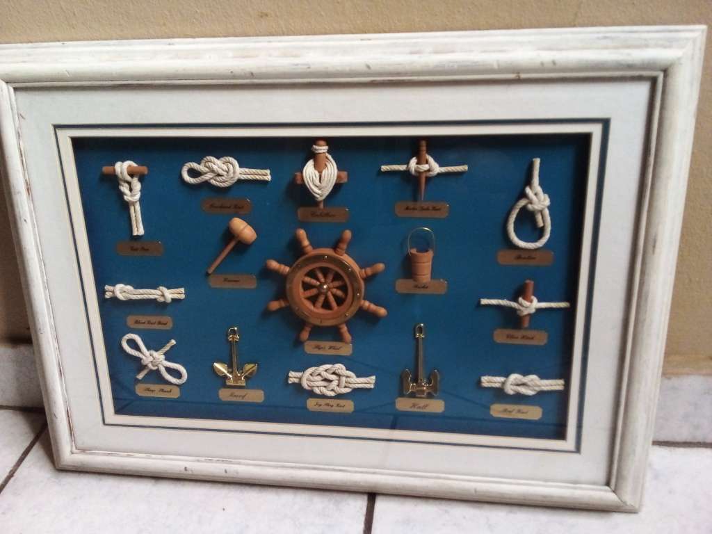 Impressive Nautical Knots & Other in Wood Frame with Glass