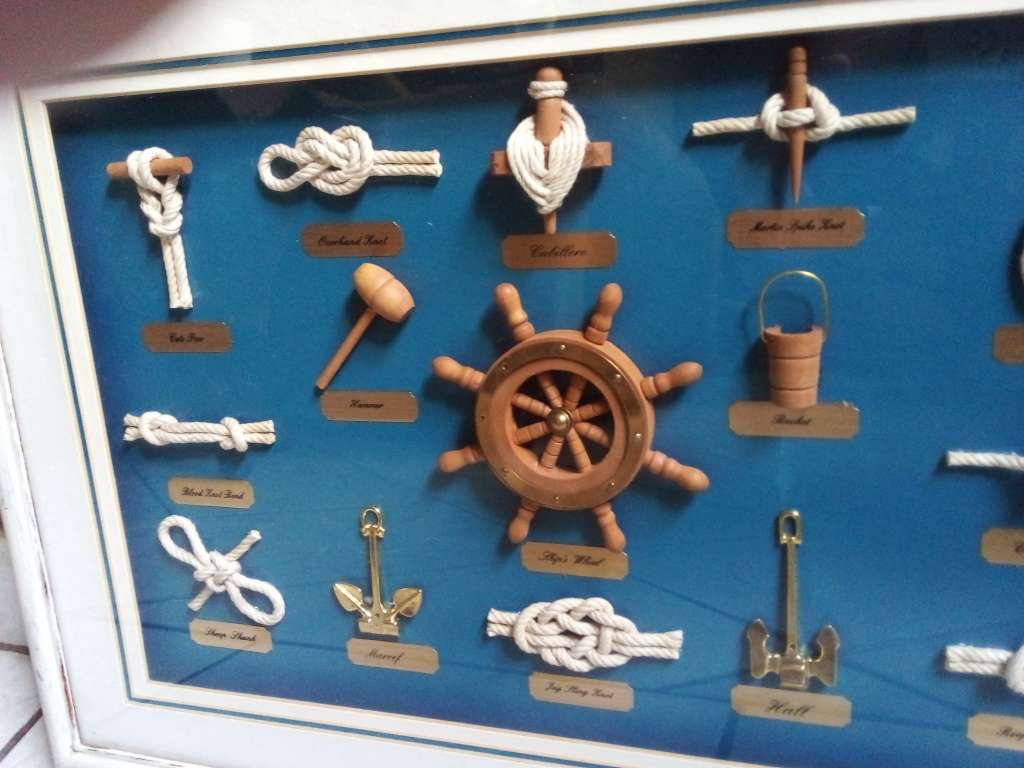 Impressive Nautical Knots & Other in Wood Frame with Glass