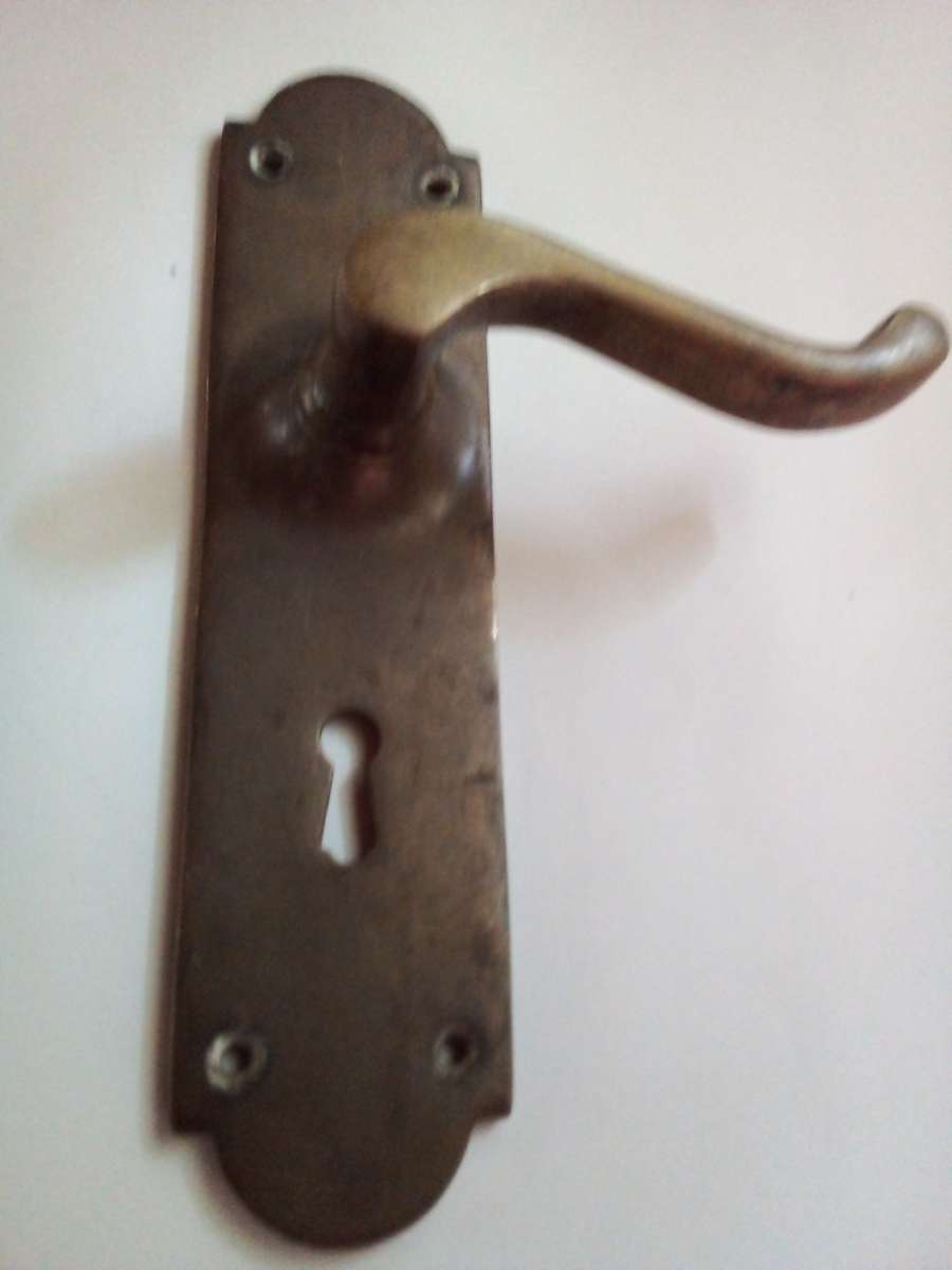 Vintage Brass Door Handle - Made in England