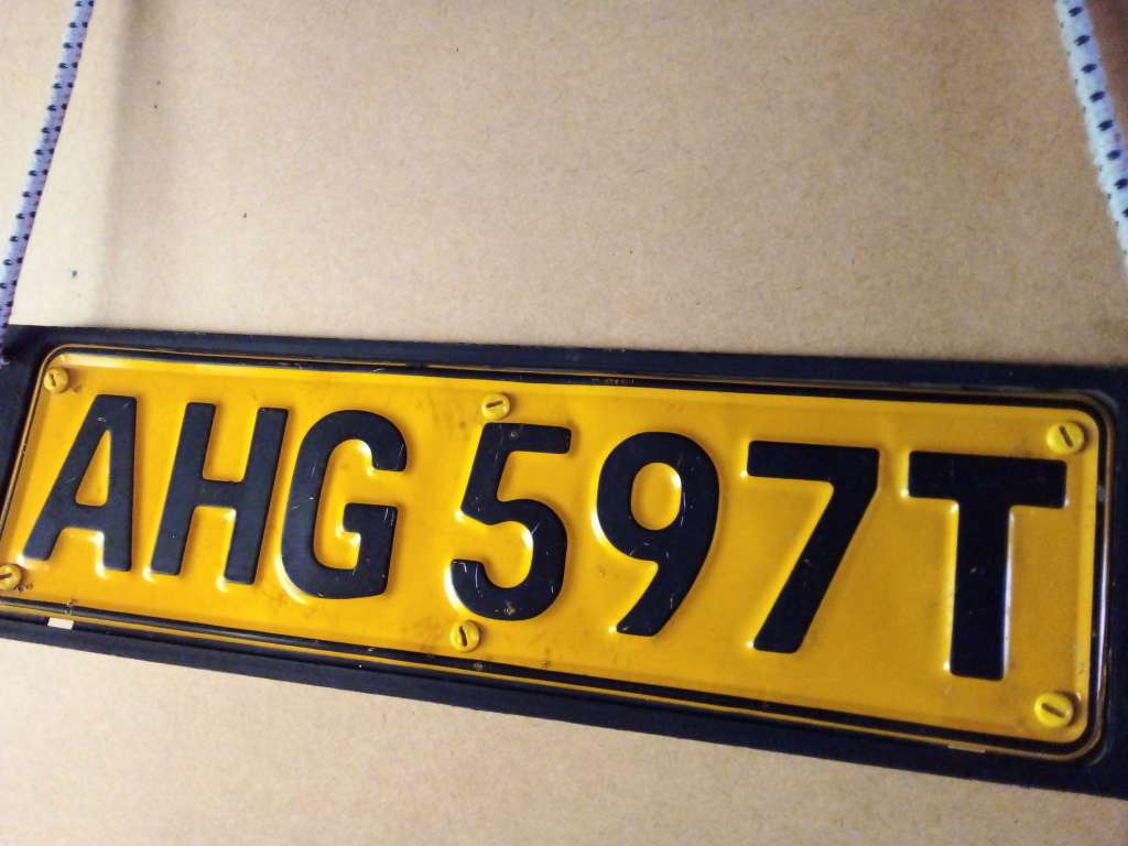 Yellow & Black Transvaal Number Plate