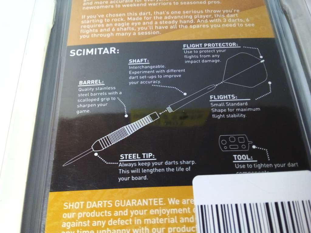 Scimitar 24 GM Steel Tip Darts with Extra Filghts & Shafts