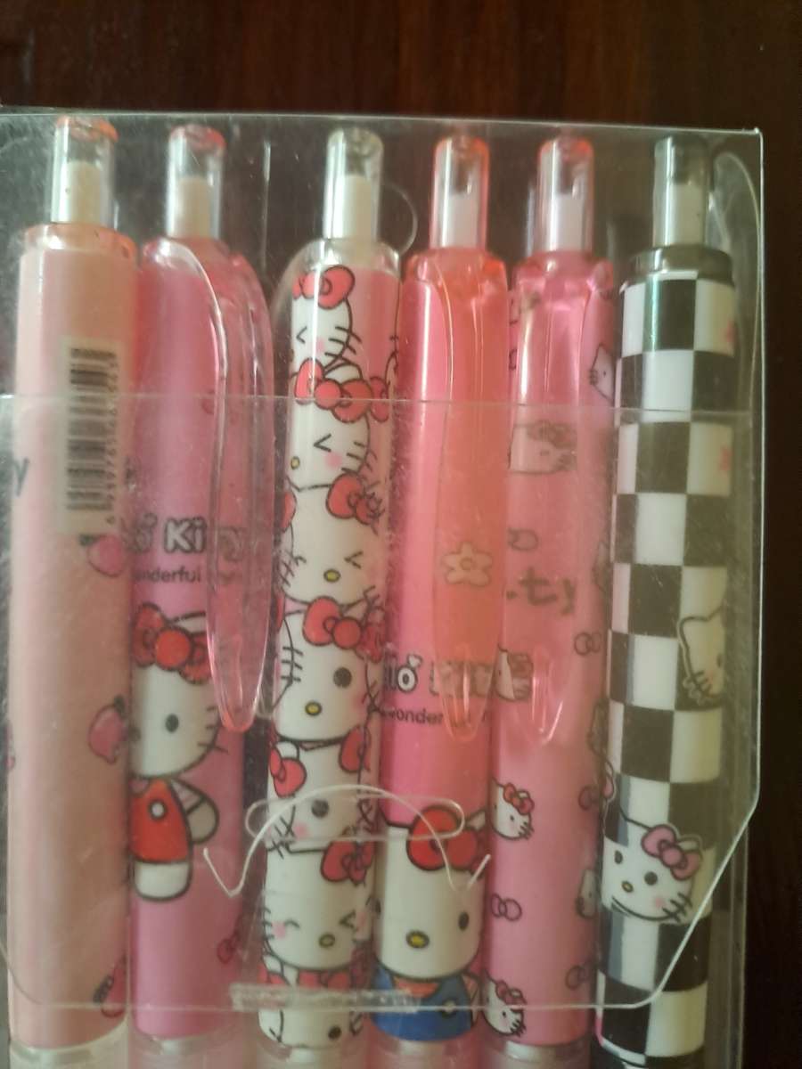 Pens Hallo Kitty 6 pack Black gel Ink