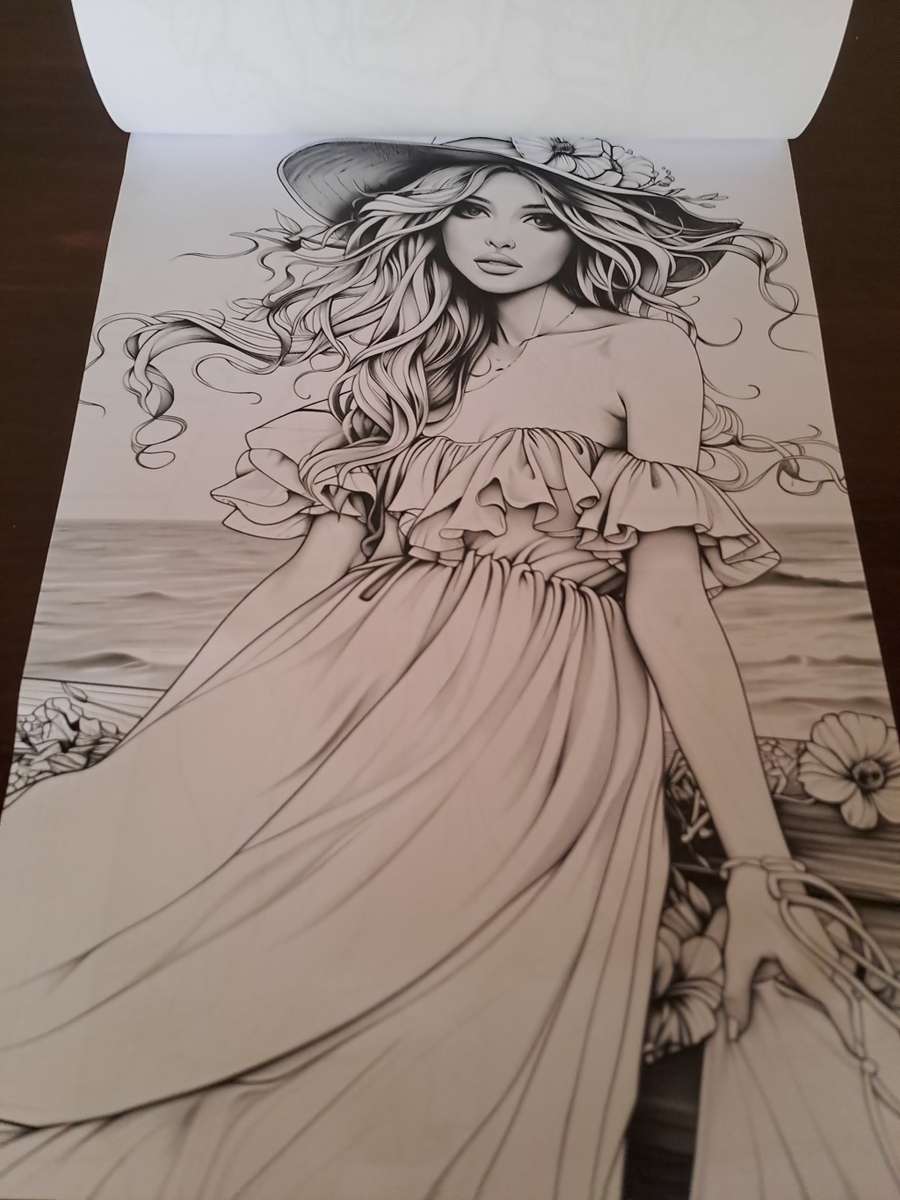 Colouring Book Fashionable Girls