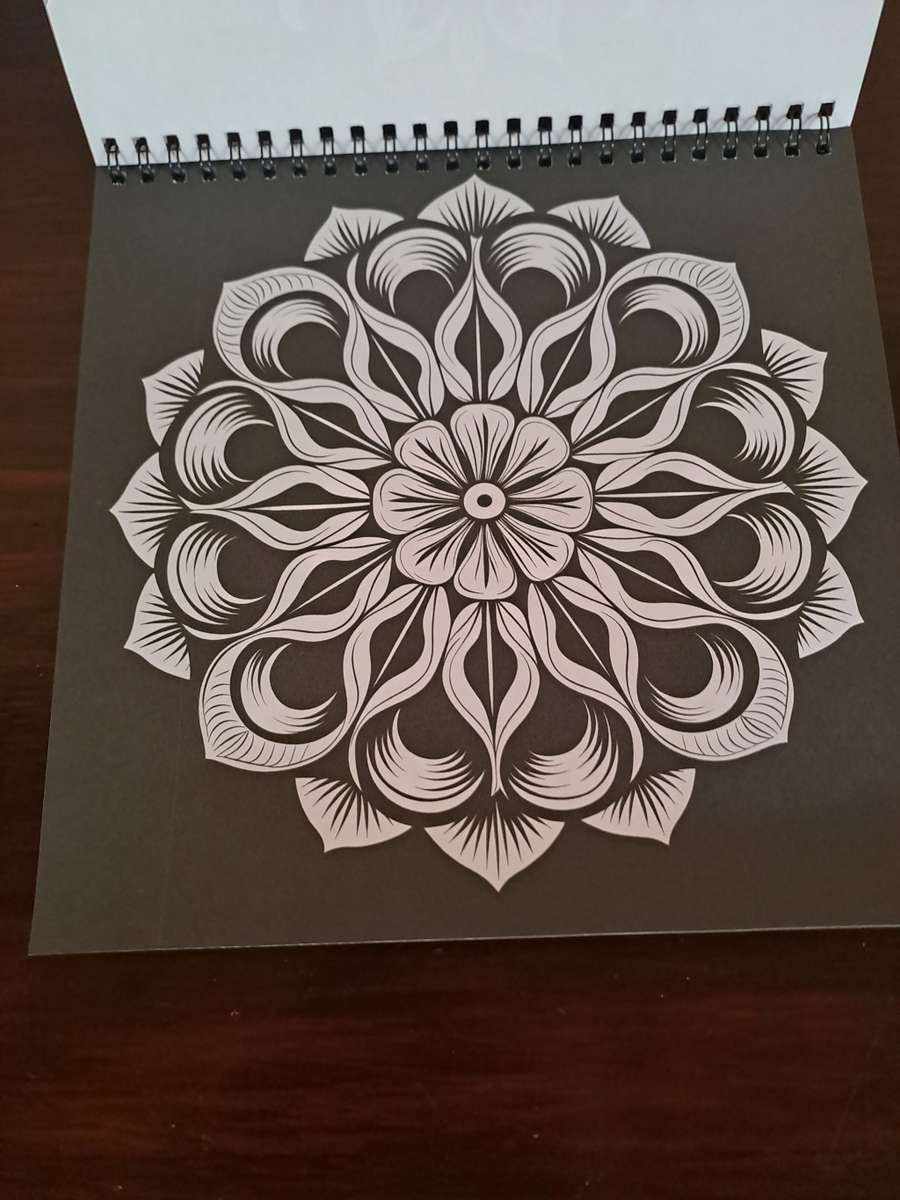 Colouring Book for Adults  Dark Mandala