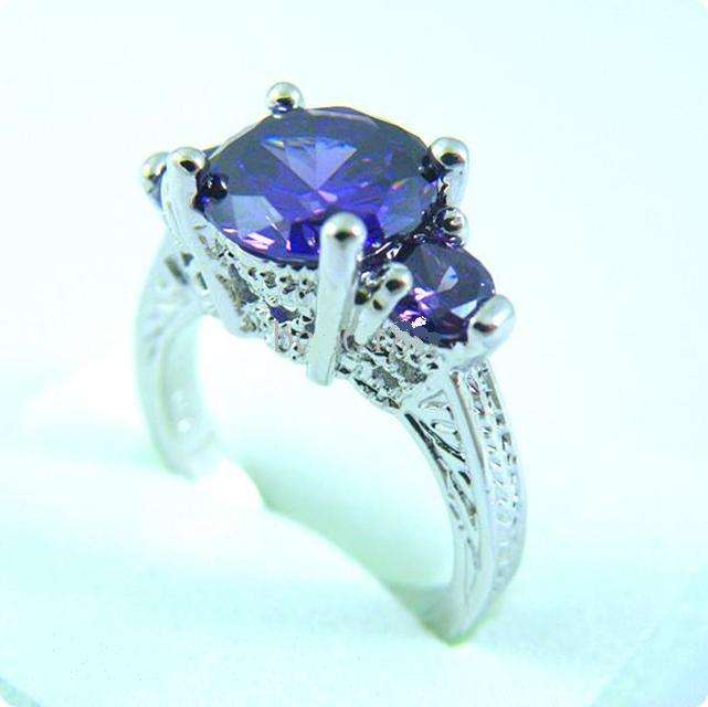 Free Shipping GORGEOUS 3.8CT TANZANITE 14KT WHITE GOLD RING