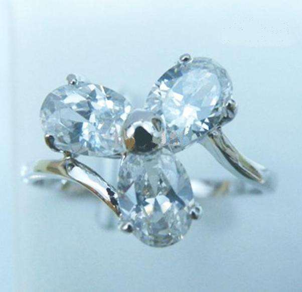 Free Shipping PERFECT EXQUISITE NATURAL 3.0CT WHITE SAPPHIRE 14KT GOLD GEMSTONE RING