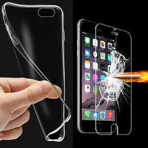 LG G6 Tempered Glass Screen Protector + Clear Soft TPU Case