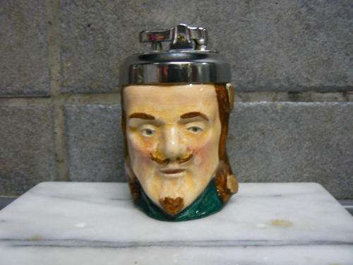 WOW AMAZING SANDLAND WARE HANLEY ENGLAND CHARACTER LIGHTER(ENGRAVED KING CHARLES A MUST SEE!!!!