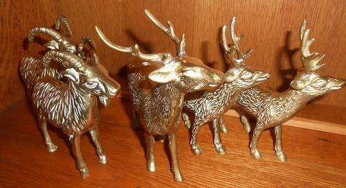 Brass Deer and Rams x 5 Amazing detail