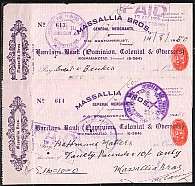 UNION OF SOUTH AFRICA-2 used cheques with embossed
