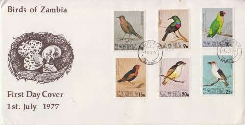 Zambia lovely birds of Zambia on  FDC