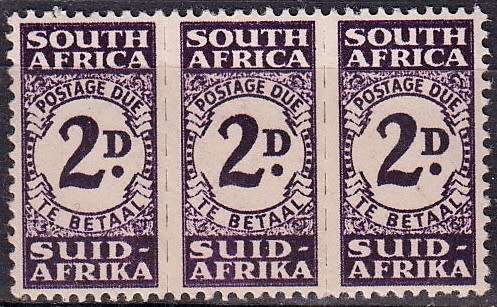 SA Union Postage Dues SACC 31 MNH strip
