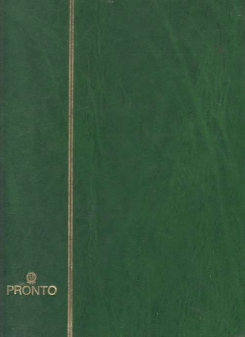 Green 8 white pages 16 sides 10 strips per side with numerous used stamps see note  for  contents