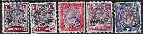 Basutotland fine used revenues overprints