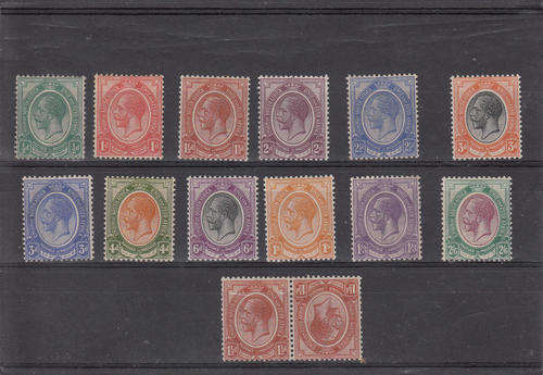 SA 1913 KGV selection all MNH apart from twopennyhalfpenny 1/3 both LMM & 2/6 heavily mounted