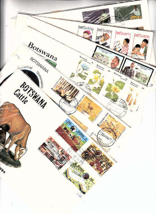 Botswana  five first day covers all different