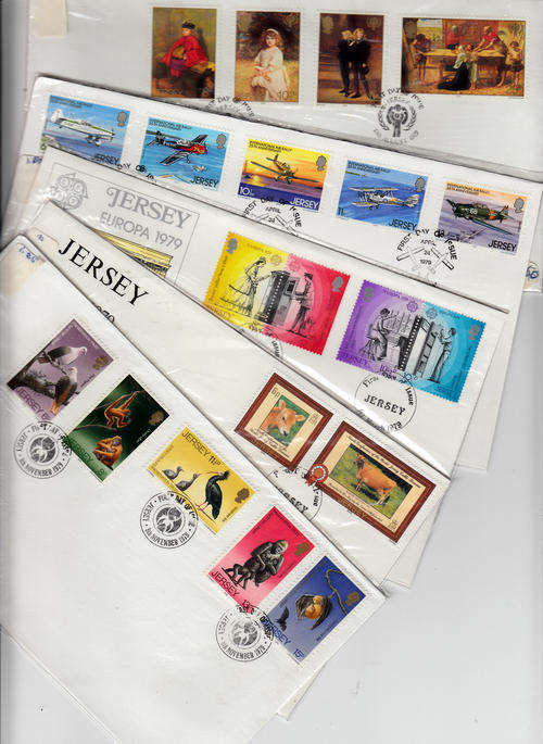 Jersey 5 fine FDC all different