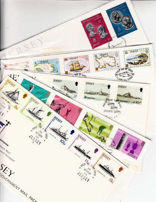 Jersey five FDC all different