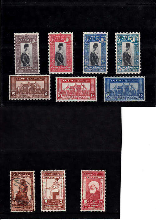 Egypt hinged mint with odd used selection