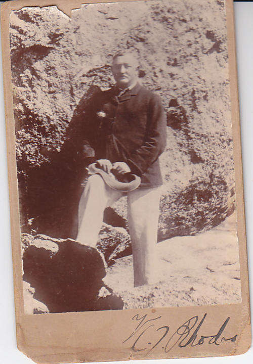 Photograph,CJ Rhodes  photo pasted on a card signed by himself