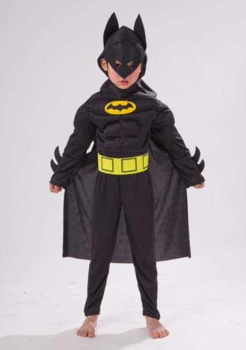 Batman Muscles Black Dress Up Costume - Age 7-9